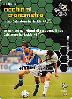 Sticker Occhio al cronometro - Football Champions Italy 2003-2004 n. A55 - Wizards of The Coast