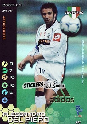 Sticker Alessandro Del Piero - Football Champions Italy 2003-2004 - Wizards of The Coast