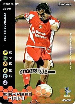 Sticker Giampiero Maini - Football Champions Italy 2003-2004 - Wizards of The Coast