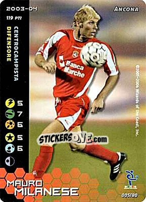 Sticker Mauro Milanese - Football Champions Italy 2003-2004 n. u5 - Wizards of The Coast