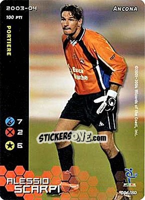 Sticker Alessio Scarpi - Football Champions Italy 2003-2004 n. u6 - Wizards of The Coast