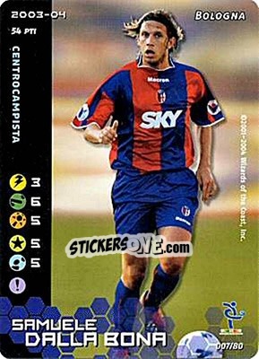 Sticker Samuele Dalla Bona - Football Champions Italy 2003-2004 - Wizards of The Coast