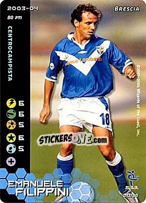 Figurina Emanuele Filippini - Football Champions Italy 2003-2004 - Wizards of The Coast