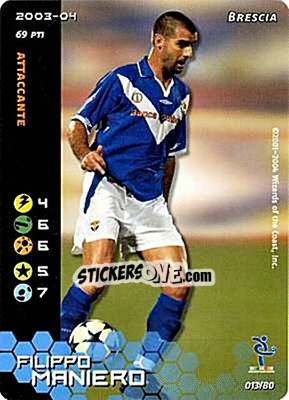 Figurina Filippo Maniero - Football Champions Italy 2003-2004 - Wizards of The Coast