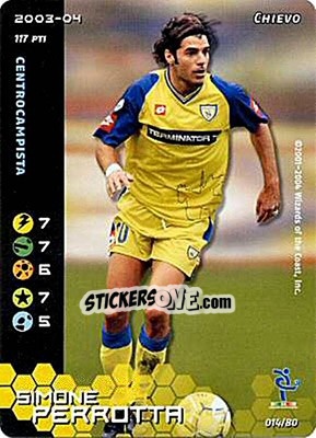 Sticker Simone Perrotta - Football Champions Italy 2003-2004 - Wizards of The Coast