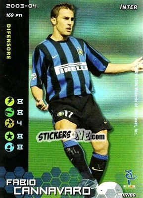 Sticker Fabio Cannavaro - Football Champions Italy 2003-2004 - Wizards of The Coast