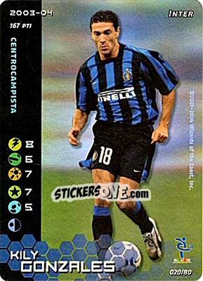 Sticker Kily González - Football Champions Italy 2003-2004 - Wizards of The Coast