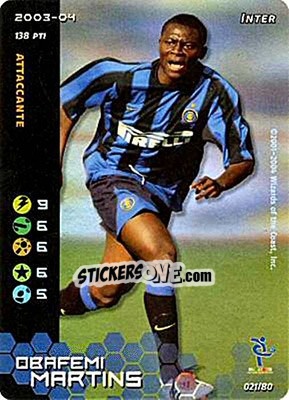 Sticker Obafemi Martins - Football Champions Italy 2003-2004 n. u21 - Wizards of The Coast