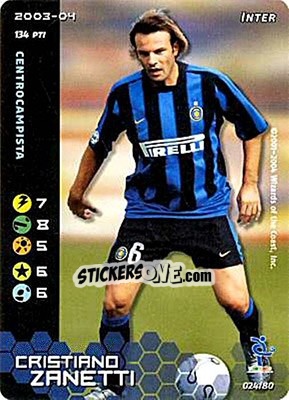 Sticker Cristiano Zanetti - Football Champions Italy 2003-2004 n. u24 - Wizards of The Coast