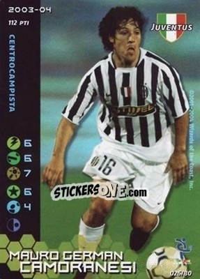Sticker Mauro German Camoranesi - Football Champions Italy 2003-2004 n. u26 - Wizards of The Coast