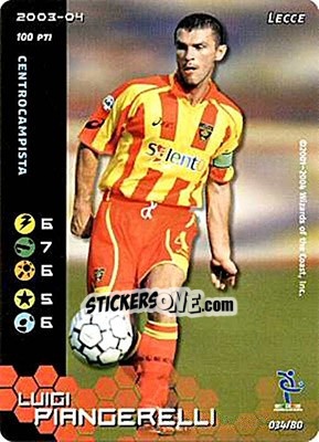Sticker Luigi Piangerelli - Football Champions Italy 2003-2004 n. u34 - Wizards of The Coast