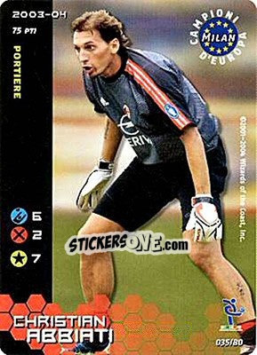 Sticker Christian Abbiati - Football Champions Italy 2003-2004 n. u35 - Wizards of The Coast