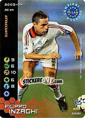 Cromo Filippo Inzaghi - Football Champions Italy 2003-2004 - Wizards of The Coast