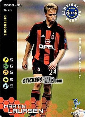 Sticker Martin Laursen - Football Champions Italy 2003-2004 - Wizards of The Coast