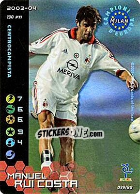 Sticker Manuel Rui Costa - Football Champions Italy 2003-2004 - Wizards of The Coast