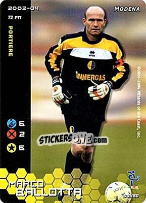 Sticker Marco Ballotta - Football Champions Italy 2003-2004 - Wizards of The Coast