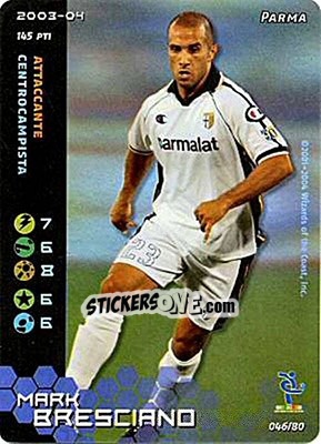 Sticker Mark Bresciano - Football Champions Italy 2003-2004 n. u46 - Wizards of The Coast