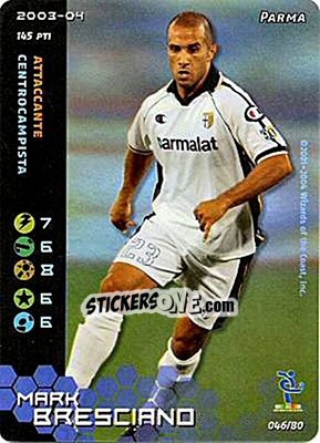 Cromo Mark Bresciano - Football Champions Italy 2003-2004 - Wizards of The Coast