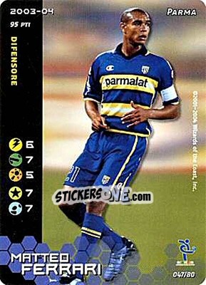 Sticker Matteo Ferrari - Football Champions Italy 2003-2004 n. u47 - Wizards of The Coast