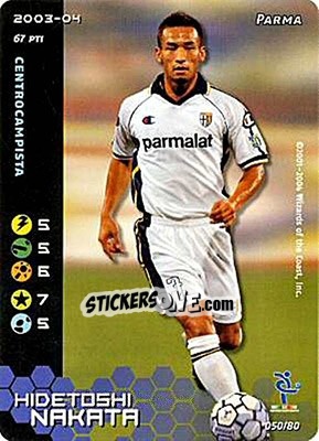 Sticker Hidetoshi Nakata - Football Champions Italy 2003-2004 - Wizards of The Coast