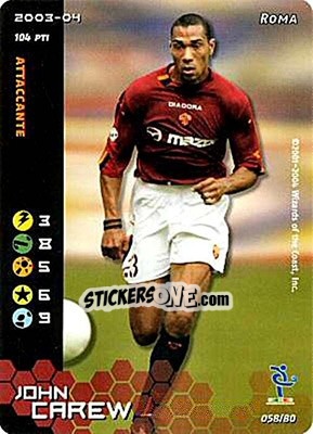 Sticker John Carew - Football Champions Italy 2003-2004 - Wizards of The Coast