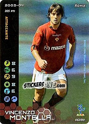 Sticker Vincenzo Montella - Football Champions Italy 2003-2004 n. u62 - Wizards of The Coast