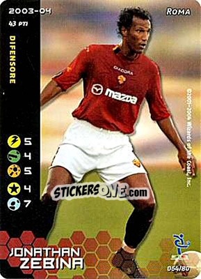 Sticker Jonathan Zebina - Football Champions Italy 2003-2004 n. u64 - Wizards of The Coast
