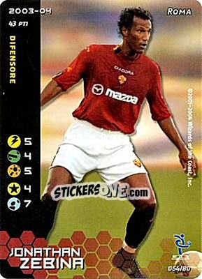 Sticker Jonathan Zebina - Football Champions Italy 2003-2004 - Wizards of The Coast