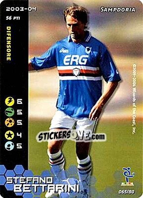 Figurina Stefano Bettarini - Football Champions Italy 2003-2004 - Wizards of The Coast