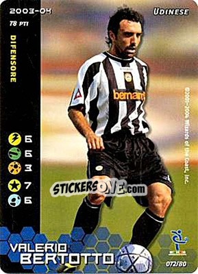 Sticker Valerio Bertotto - Football Champions Italy 2003-2004 - Wizards of The Coast