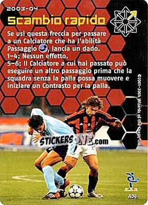 Sticker Scambio rapido - Football Champions Italy 2003-2004 n. uA4 - Wizards of The Coast