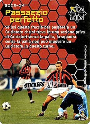 Sticker Passaggio perfetto - Football Champions Italy 2003-2004 - Wizards of The Coast