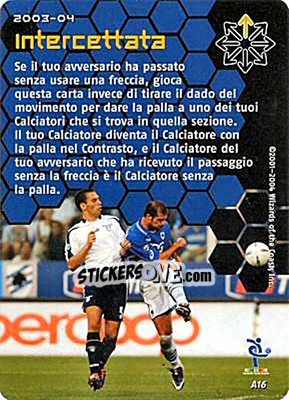 Sticker Intercettata - Football Champions Italy 2003-2004 n. uA16 - Wizards of The Coast