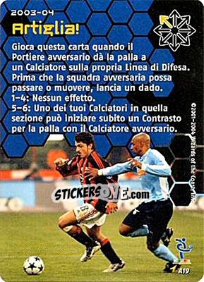 Figurina Artiglia! - Football Champions Italy 2003-2004 - Wizards of The Coast