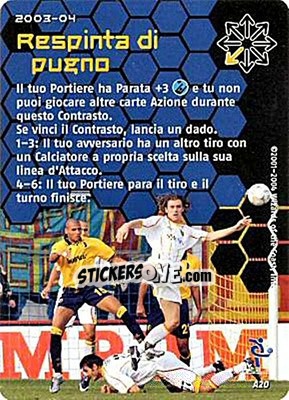 Sticker Respinta di pugno - Football Champions Italy 2003-2004 n. uA20 - Wizards of The Coast