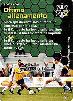 Figurina Ottimo allenamento - Football Champions Italy 2003-2004 - Wizards of The Coast