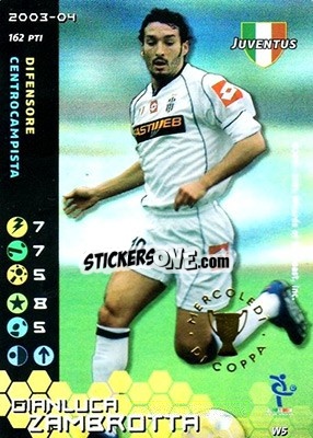 Sticker Gianluca Zambrotta - Football Champions Italy 2003-2004 n. W5 - Wizards of The Coast