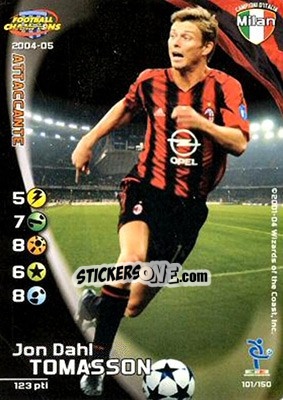 Sticker Jon Dahl Tomasson - Football Champions Italy 2004-2005 - Wizards of The Coast