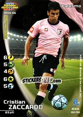 Sticker Cristian Zaccardo - Football Champions Italy 2004-2005 - Wizards of The Coast