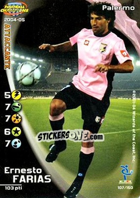Sticker Ernesto Farias - Football Champions Italy 2004-2005 - Wizards of The Coast