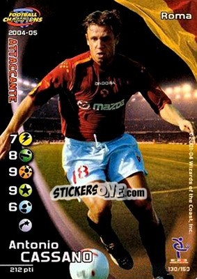 Sticker Antonio Cassano - Football Champions Italy 2004-2005 - Wizards of The Coast