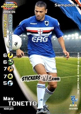 Sticker Max Tonetto - Football Champions Italy 2004-2005 - Wizards of The Coast