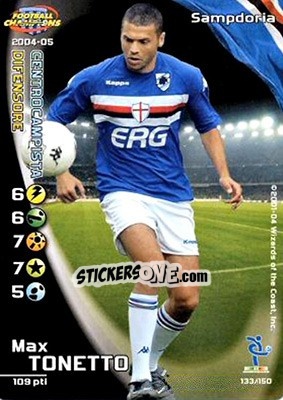 Figurina Max Tonetto - Football Champions Italy 2004-2005 - Wizards of The Coast