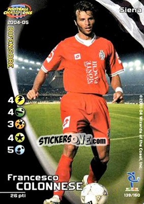 Sticker Francesco Colonnese - Football Champions Italy 2004-2005 n. 139 - Wizards of The Coast