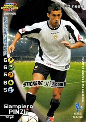 Sticker Giampiero Pinzi - Football Champions Italy 2004-2005 n. 148 - Wizards of The Coast