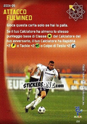 Sticker Attacco fulmineo - Football Champions Italy 2004-2005 n. A14 - Wizards of The Coast
