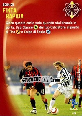 Sticker Finta rapida - Football Champions Italy 2004-2005 n. A15 - Wizards of The Coast