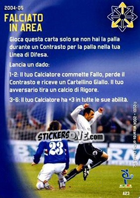 Sticker Falciato in area - Football Champions Italy 2004-2005 n. A23 - Wizards of The Coast