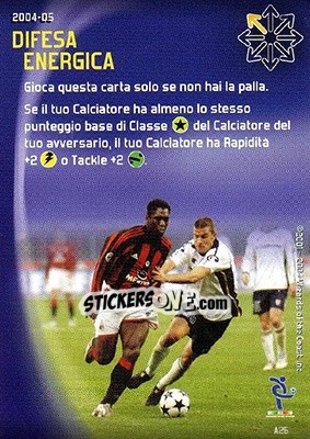 Sticker Difesa energica - Football Champions Italy 2004-2005 n. A25 - Wizards of The Coast