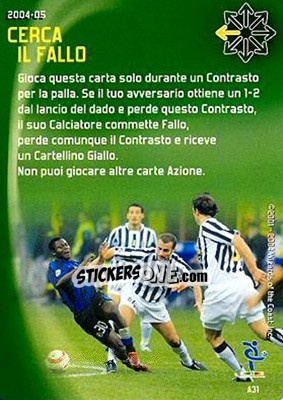 Sticker Cerca il fallo - Football Champions Italy 2004-2005 n. A31 - Wizards of The Coast